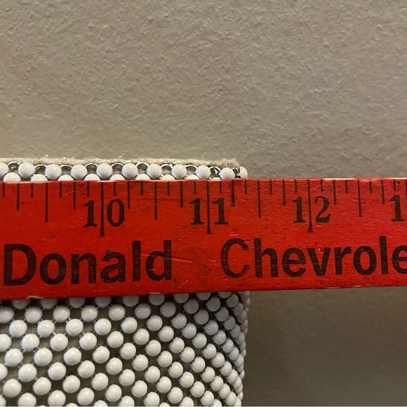 Vintage 80s ‘Bags By Marlo’ Ivory Bubble Chainmail Handbag w Gold Handles - EUC - Picture 12 of 16